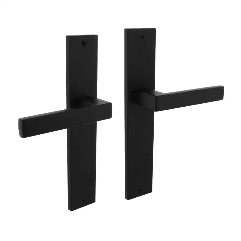 Speciale Aanbieding Intersteel deurkruk Hera op schild rechthoekig 245x45mm zwart