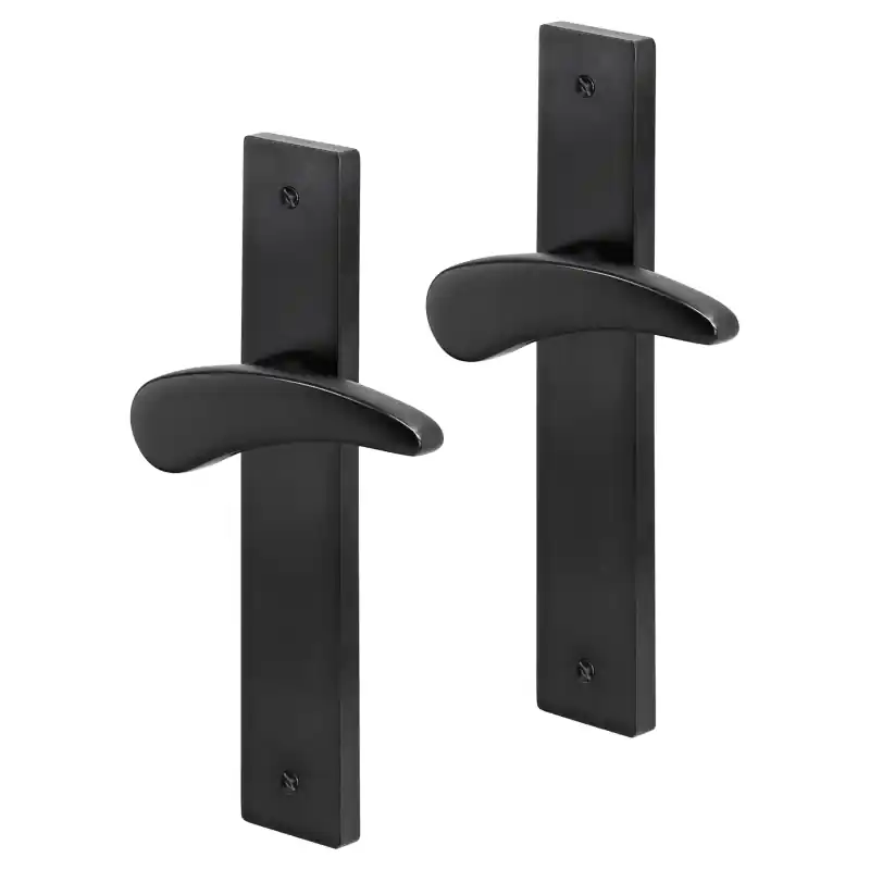 Impresso Phily deurkruk op schild met schroeven rechthoekig 226x41x10mm Zwart Speciale Aanbieding