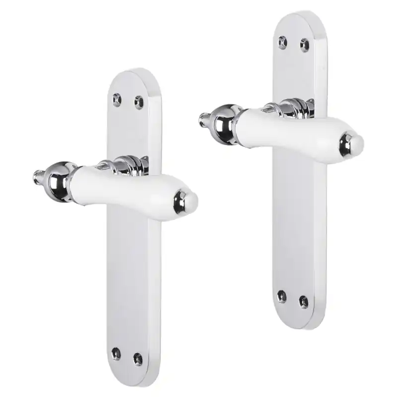 Must-Have Impresso Brisbane deurkruk op schild met schroeven afgerond 225x41x10mm Chroom