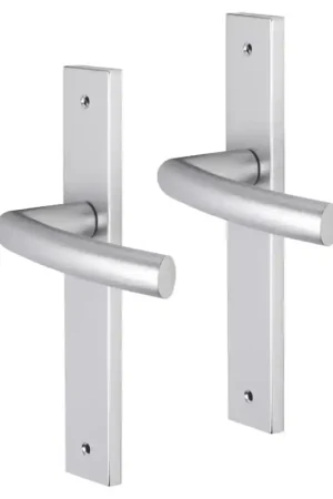 Beste Prijs Impresso Burton deurkruk op schild met schroeven rechthoekig 226x41x10mm Aluminium