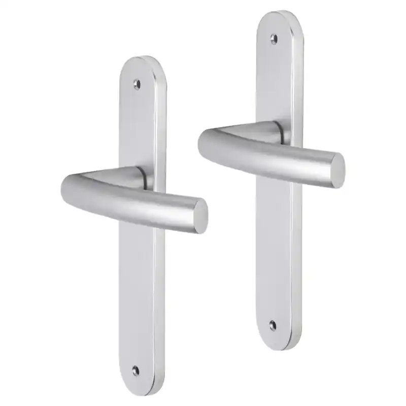 Impresso Burton deurkruk op schild met schroeven afgerond 225x41x10mm Aluminium Flitsaanbieding