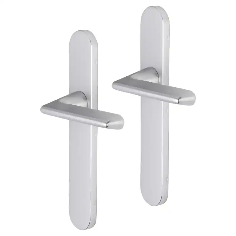 Betrouwbaar Impresso Bristol deurkruk op schild afgerond 225x41x10mm Aluminium