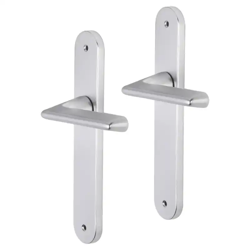 Impresso Bristol deurkruk op schild met schroeven afgerond 225x41x10mm Aluminium Snelle Levering
