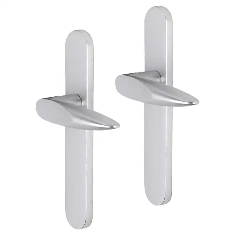 Impresso Sutton deurkruk op schild afgerond 225x41x10mm Aluminium Lage Kosten
