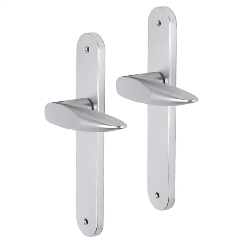 Impresso Sutton deurkruk op schild met schroeven afgerond 225x41x10mm Aluminium Bestel Nu