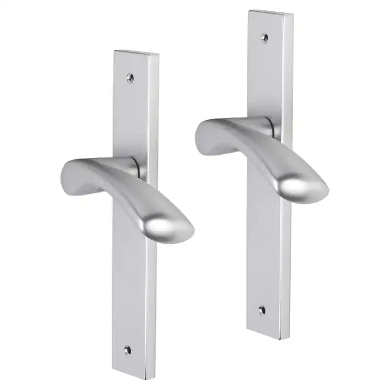 Snelle Levering Impresso Oxford deurkruk op schild met schroeven rechthoekig 226x41x10mm Aluminium