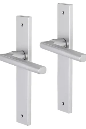Favoriet Impresso Leeds deurkruk op schild met schroeven rechthoekig 226x41x10mm Aluminium