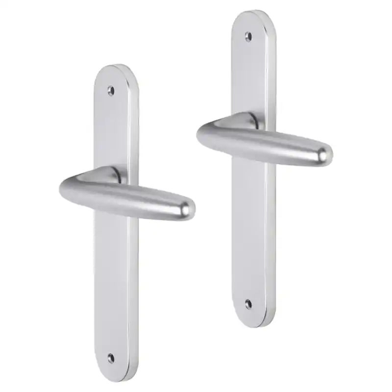 Flitsaanbieding Impresso Cambridge deurkruk op schild met schroeven afgerond 225x41x10mm Aluminium