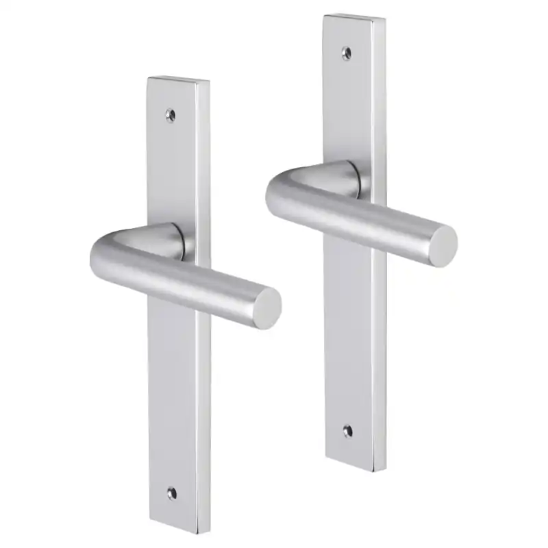 Impresso Bolton deurkruk op schild met schroeven rechthoekig 226x41x10mm Aluminium Gecertificeerd