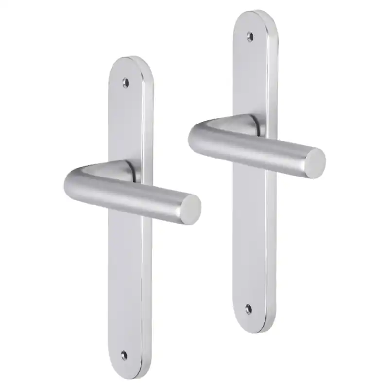 Impresso Bolton deurkruk op schild met schroeven afgerond 225x41x10mm Aluminium Seizoensaanbieding