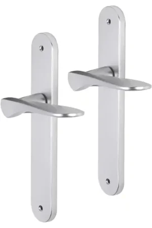 Alleen Vandaag Impresso Watford deurkruk op schild met schroeven afgerond 225x41x10mm Aluminium