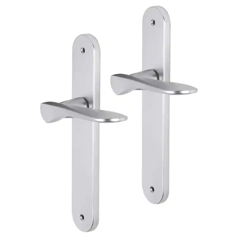 Alleen Vandaag Impresso Watford deurkruk op schild met schroeven afgerond 225x41x10mm Aluminium