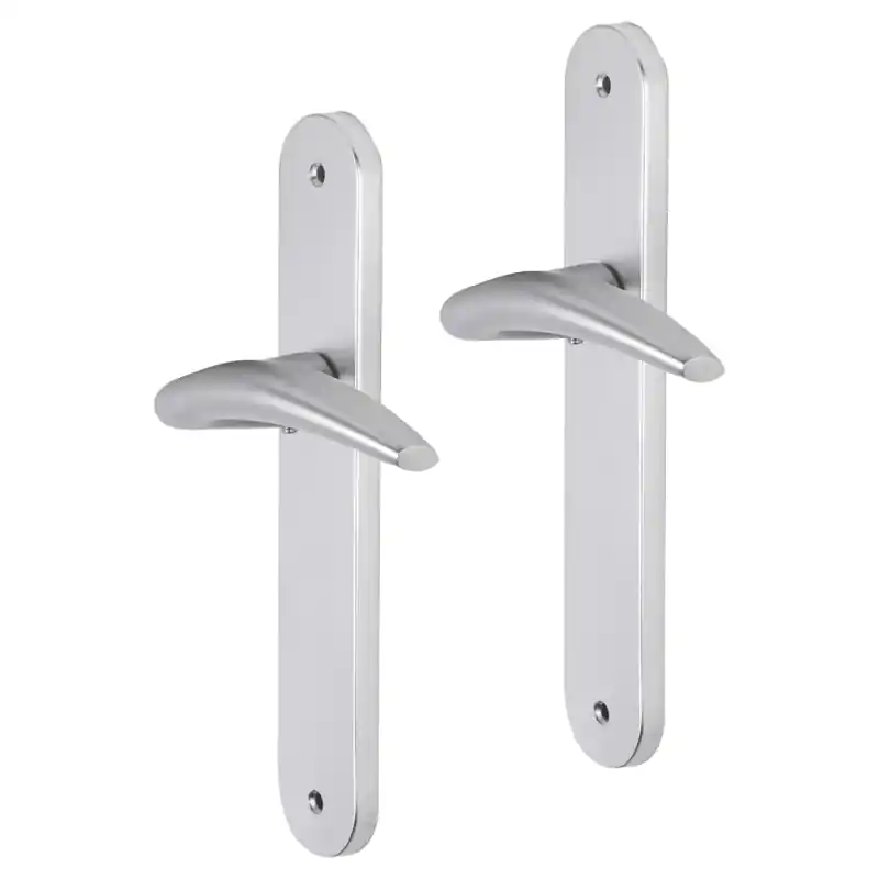 Koop Vandaag Impresso Windsor deurkruk op schild met schroeven afgerond 225x41x10mm Aluminium