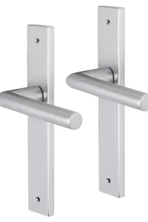 Weekendaanbieding Impresso London deurkruk op schild met schroeven rechthoekig 226x41x10mm Aluminium
