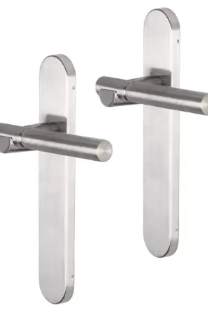 Bestseller Impresso Bretton deurkruk op schild afgerond 225x41x10mm RVS geborsteld