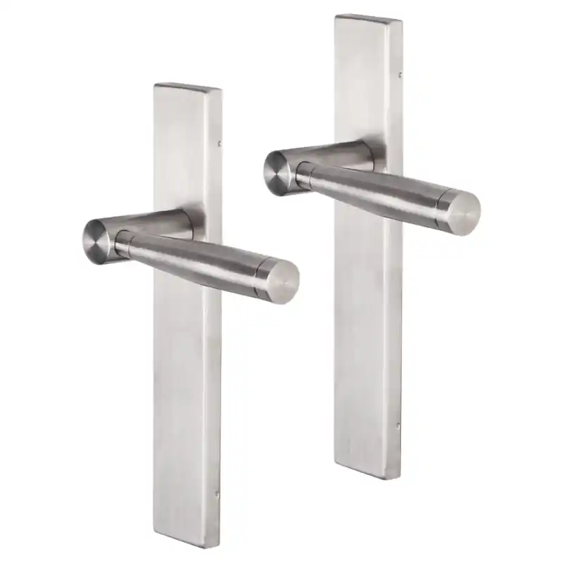 Rechtstreeks Van De Fabrikant Impresso Retford deurkruk op schild rechthoekig 226x41x10mm RVS geborsteld