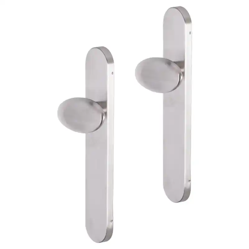 Koop Online Impresso Derby deurkruk op schild afgerond 225x41x10mm RVS geborsteld