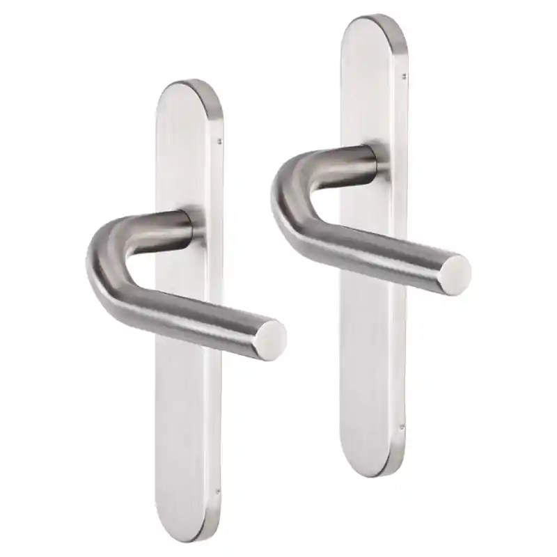 Impresso Newport deurkruk op schild afgerond 225x41x10mm RVS geborsteld Tijdelijk Beschikbaar