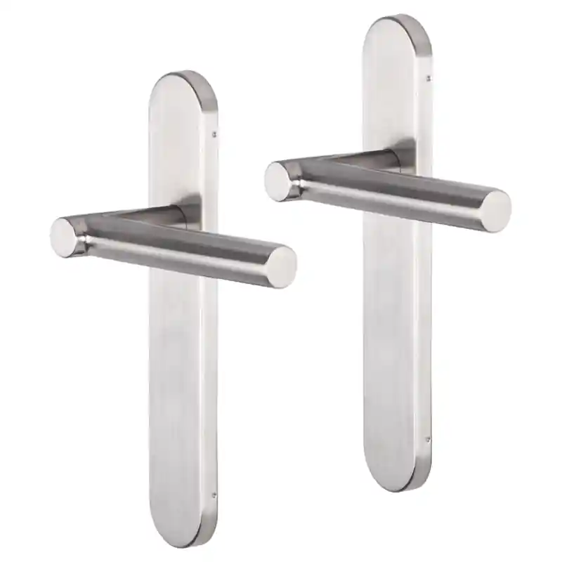 Direct Verzonden Impresso Alton deurkruk op schild afgerond 225x41x10mm RVS geborsteld