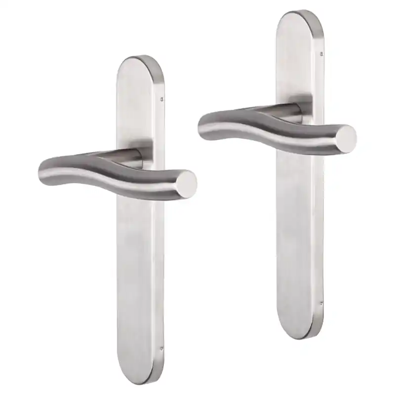 Dagaanbieding Impresso Chester deurkruk op schild afgerond 225x41x10mm RVS geborsteld