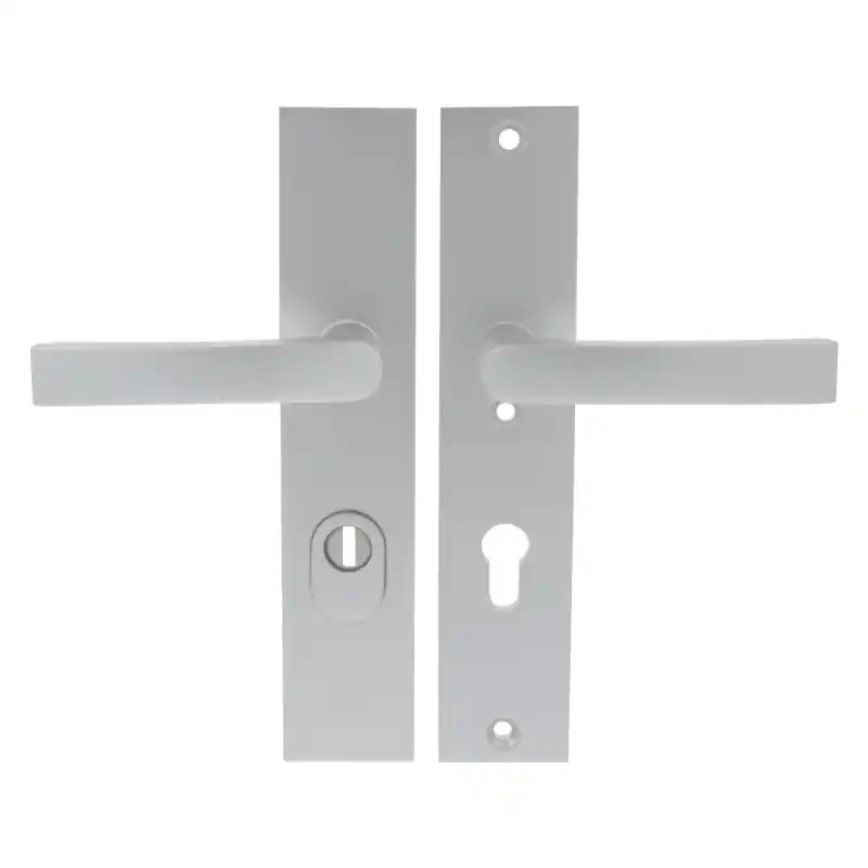 Snelle Levering Starx deurkruk op langschild SKG*** met kerntrekbeveiliging 245x50mm PC72 Aluminium F1