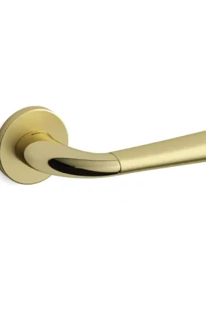 Flitsaanbieding S101 Start deurkruk op rozet, satinmessing/messing gepolijst