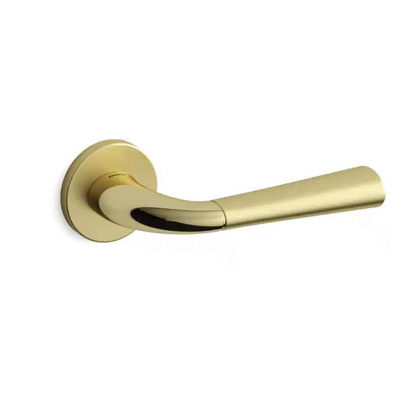 Flitsaanbieding S101 Start deurkruk op rozet, satinmessing/messing gepolijst