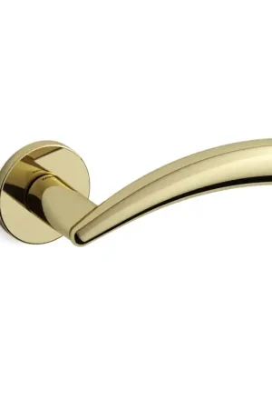 Finale Uitverkoop Deurkruk op rozet Nadir 0771 messing gepolijst 51x6mm