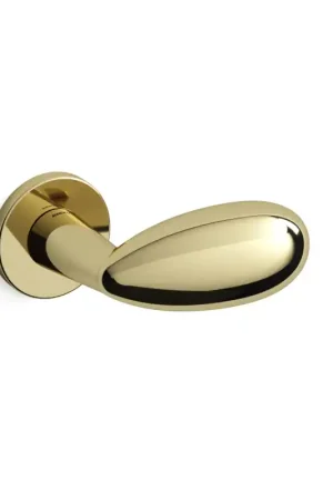 Deurkruk op rozet Led 1091 messing gepolijst 51x6mm Fabrieksprijs
