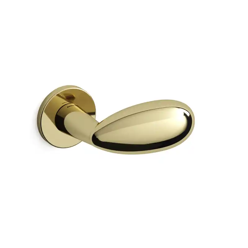 Deurkruk op rozet Led 1091 messing gepolijst 51x6mm Fabrieksprijs