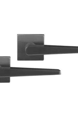 Actieprijs Differnz Rotterdam deurkruk op rozet vierkant 52x10mm Gun Metal