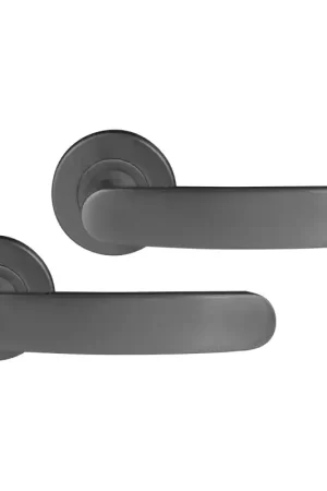 Snelle Levering Differnz Eindhoven deurkruk op rozet rond 53x10mm Gun metal