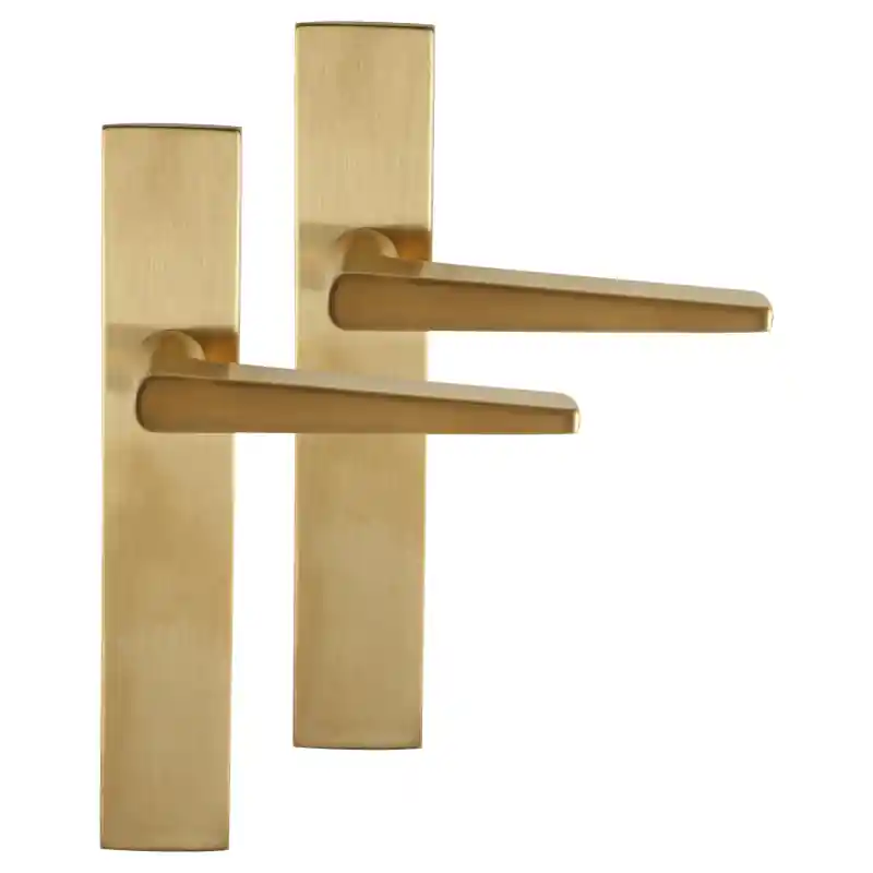 Express Levering Differnz Rotterdam deurkruk op schild afgerond 225x41x10mm blind Goud