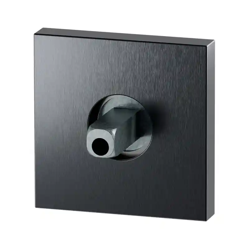 GPF1102.P1.0400 PVD antraciet rozet vierkant 50x8mm met vastgelaste knopvastzetter Alleen Vandaag
