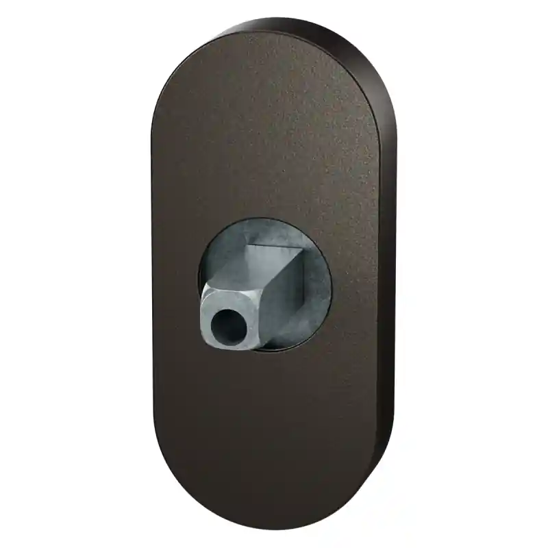 GPF1104.A1.0400 ovaal rozet 70x32x10mm Dark blend met vastgelaste knopvastzetter Gecertificeerd