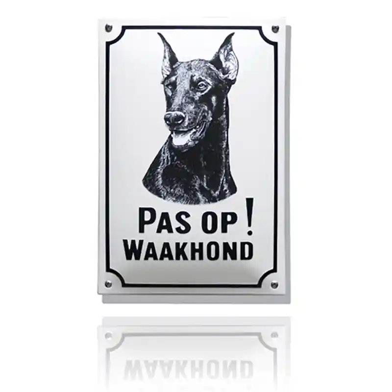 Flitsaanbieding WH-04 emaille waakhondbord ‘Dobermann‘