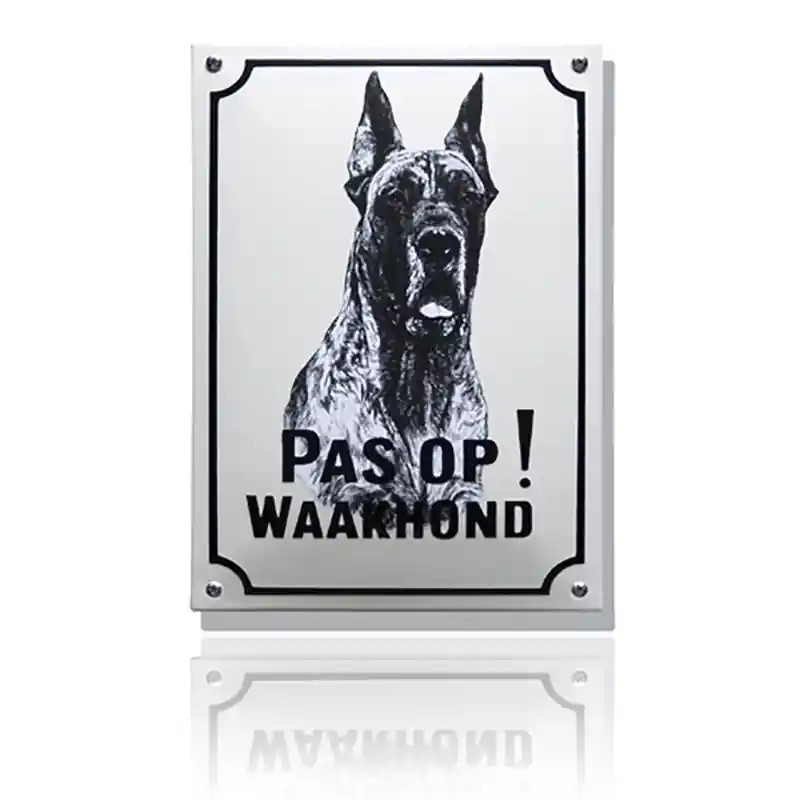 WH-03 emaille waakhondbord ‘Deense dog‘ Koop Vandaag