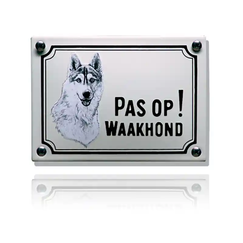 Weekendaanbieding WHK-07 emaille waakhondbord ‘Husky‘