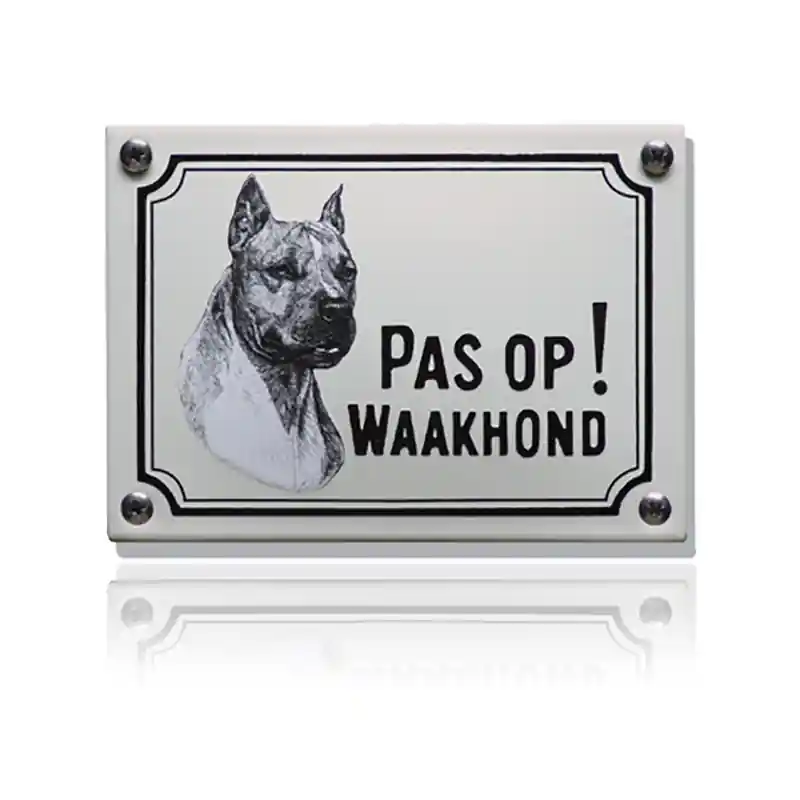 Lage Prijs WHK-02 emaille waakhondbord ‘American Stafford Terriër‘