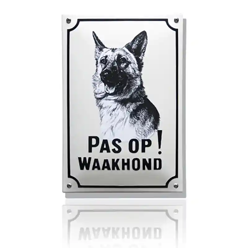 Gratis Retour WH-05 emaille waakhondbord ‘Herdershond‘