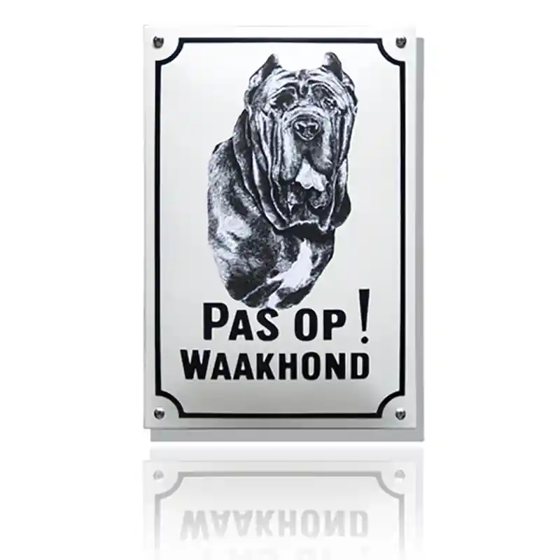 Populair WH-08 emaille waakhondbord ‘Mastif‘