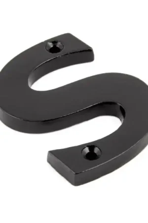 Exclusieve Aanbieding Wardlo letter S/ 78mm smeedijzer zwart