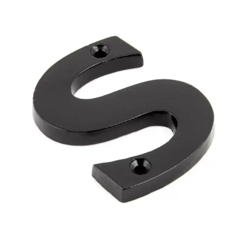 Exclusieve Aanbieding Wardlo letter S/ 78mm smeedijzer zwart