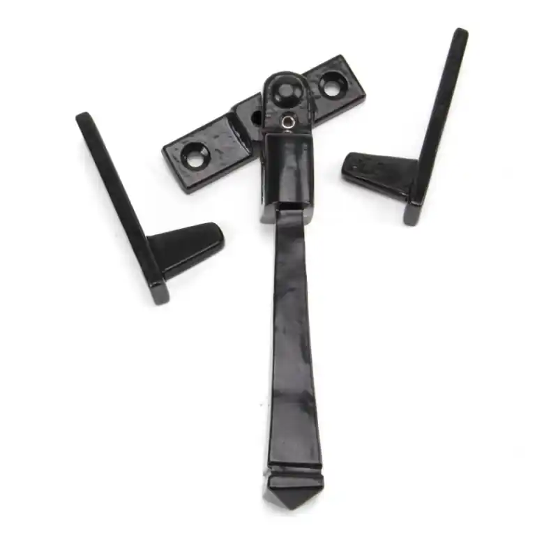 Weekendaanbieding Wardlo raamsluiting hendel 132mm afsluitbaar incl. ventilatiestand smeedijzer zwart