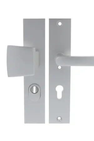 Dagaanbieding Starx deurkruk en voordeurknop op langschild SKG*** met kerntrekbeveiliging 245x50mm PC72 Aluminium F1