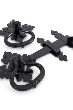 Express Levering Wardlo klinkstel grendel 214mm, hendel 95mm smeedijzer zwart