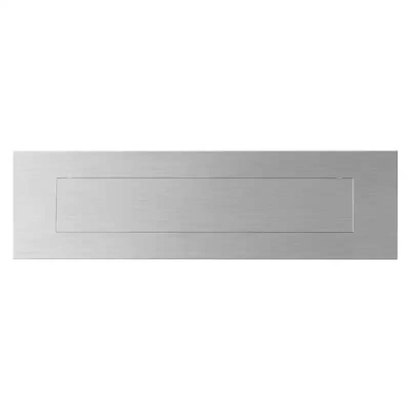Aanbieding RVS Mat Geborsteld Briefplaat Rechthoekig 350x100x2,5mm Met Naar Binnen Verende Vlakke Klep GPF9836.09