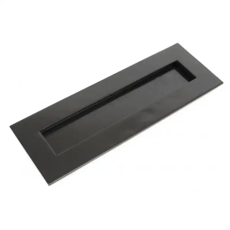 Wardlo briefplaat buitenmaat 319x110mm/ opening 257x45mm smeedijzer zwart Korting
