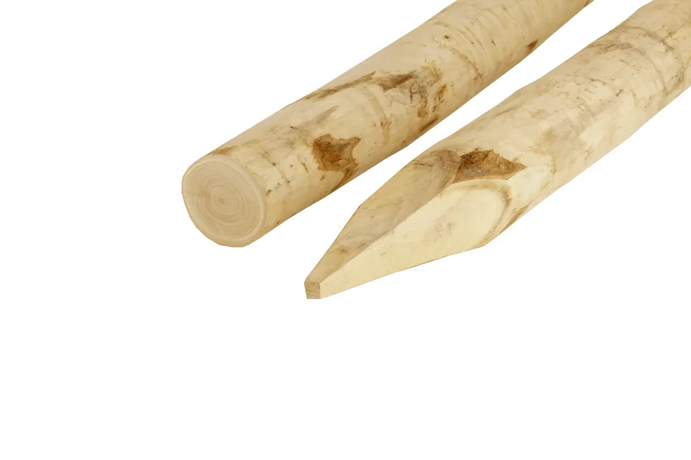 Uitverkoop Kastanje Paal Ø 10/12 cm (100/120 mm) Geschild - Lengte 180 cm