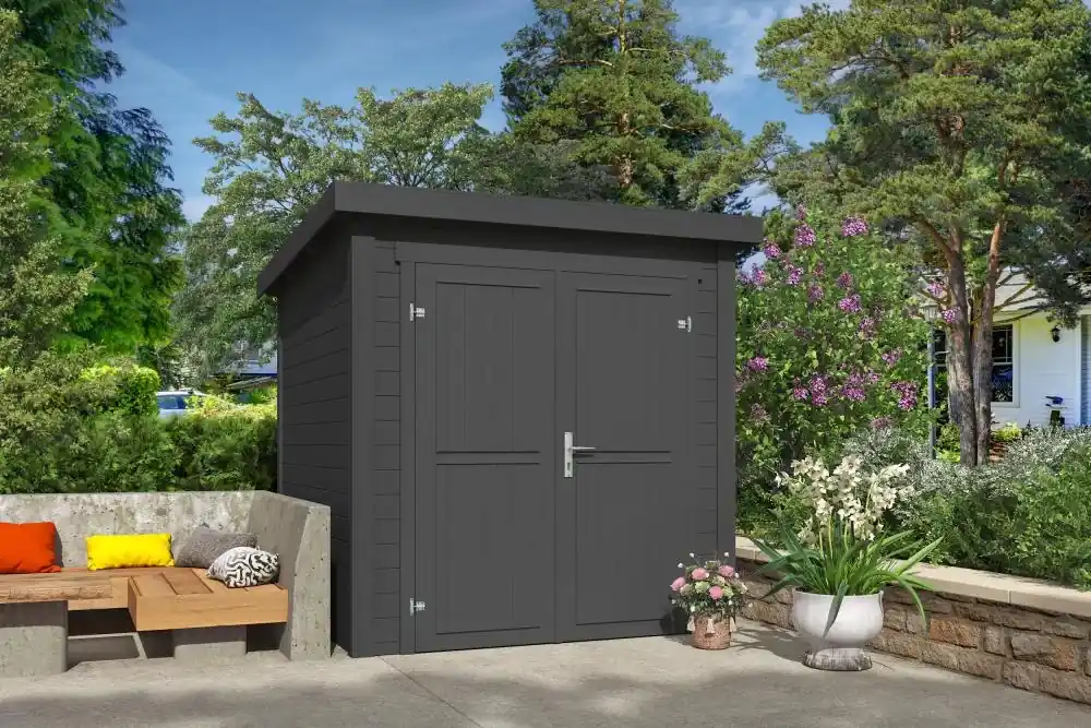 Direct Beschikbaar Outdoor Life Blokhut Sara Carbon Grey 200 x 200 cm